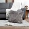 Hastings Home Hastings Home 22-Inch Square Faux Fur Pillow, Gray 192578BEK - alternate 3